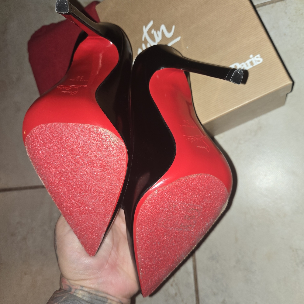 Christian Louboutin Black Patent Leather Heels So Kate 120 Size 38